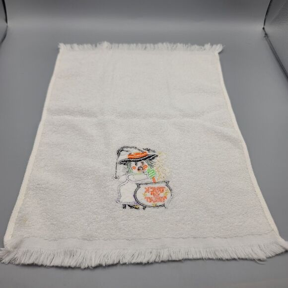 Fall Halloween Kitchen Hand Towel Set of 2 Embroidered Cat Witch - Picture 6 of 9